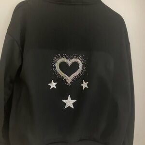 Ladies glitter back zip up sweatshirt size L